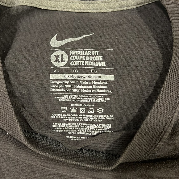 Nike short sleeve crew neck cotton casual T shirt charcoal gray XL regular fit - Picture 2 of 4